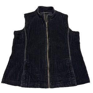 Woolrich Vest Womens L Black Corduroy Full Zip Gorpcore Outdoor 4201
